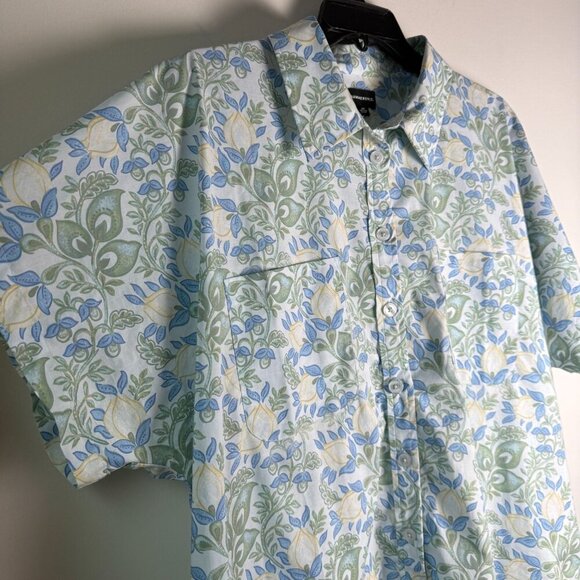 Summersalt Shirt The Poolside Poplin Button-Down Secret Garden Blue Sage 2XL - Picture 7 of 11